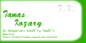 tamas kozary business card